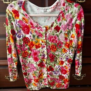 Roz & Ali Floral Multicolor Cardigan